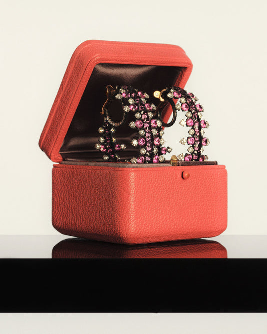 COLORED SAPPHIRE AND DIAMOND HOOP EAR CLIPS