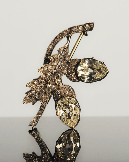 OAK LEAF AND ACORN DIAMOND BROOCH